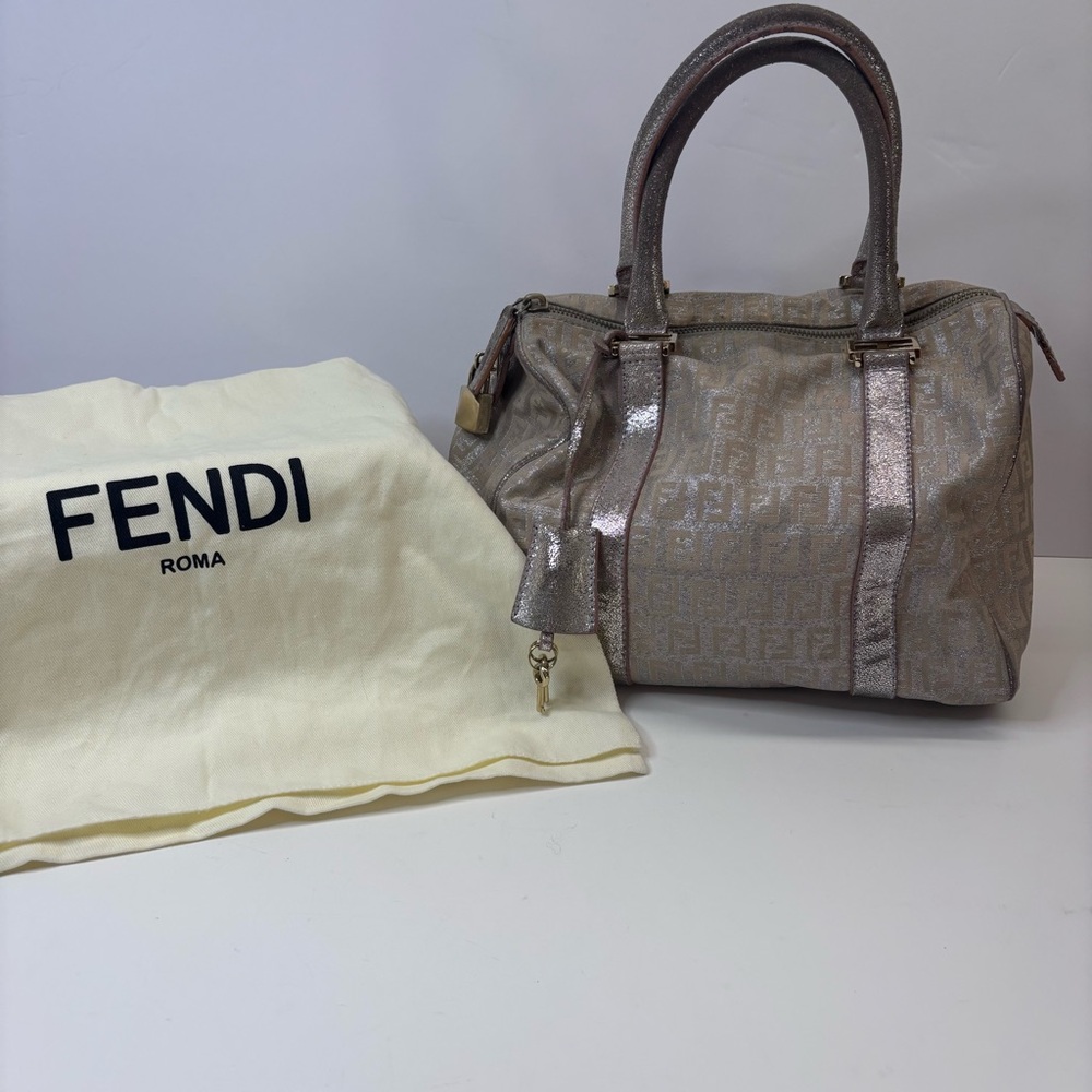 Fendi Zucchino Y2K Metallic Monogram Women's Handbag Bag TLC Needed